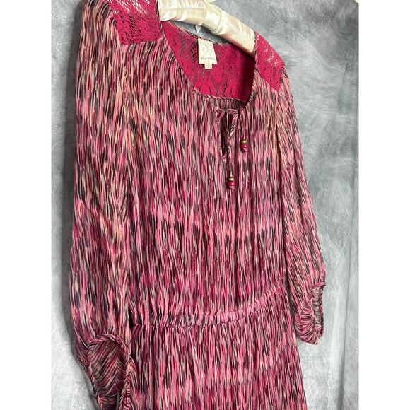 Ella Moss Dress Women XS 100% Silk Fairycore Event Romantic Boho Sheer Flowing - Picture 2 of 8